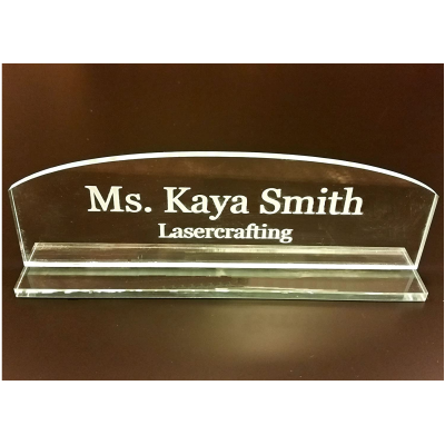 .25 in acrylic name plate rounded top