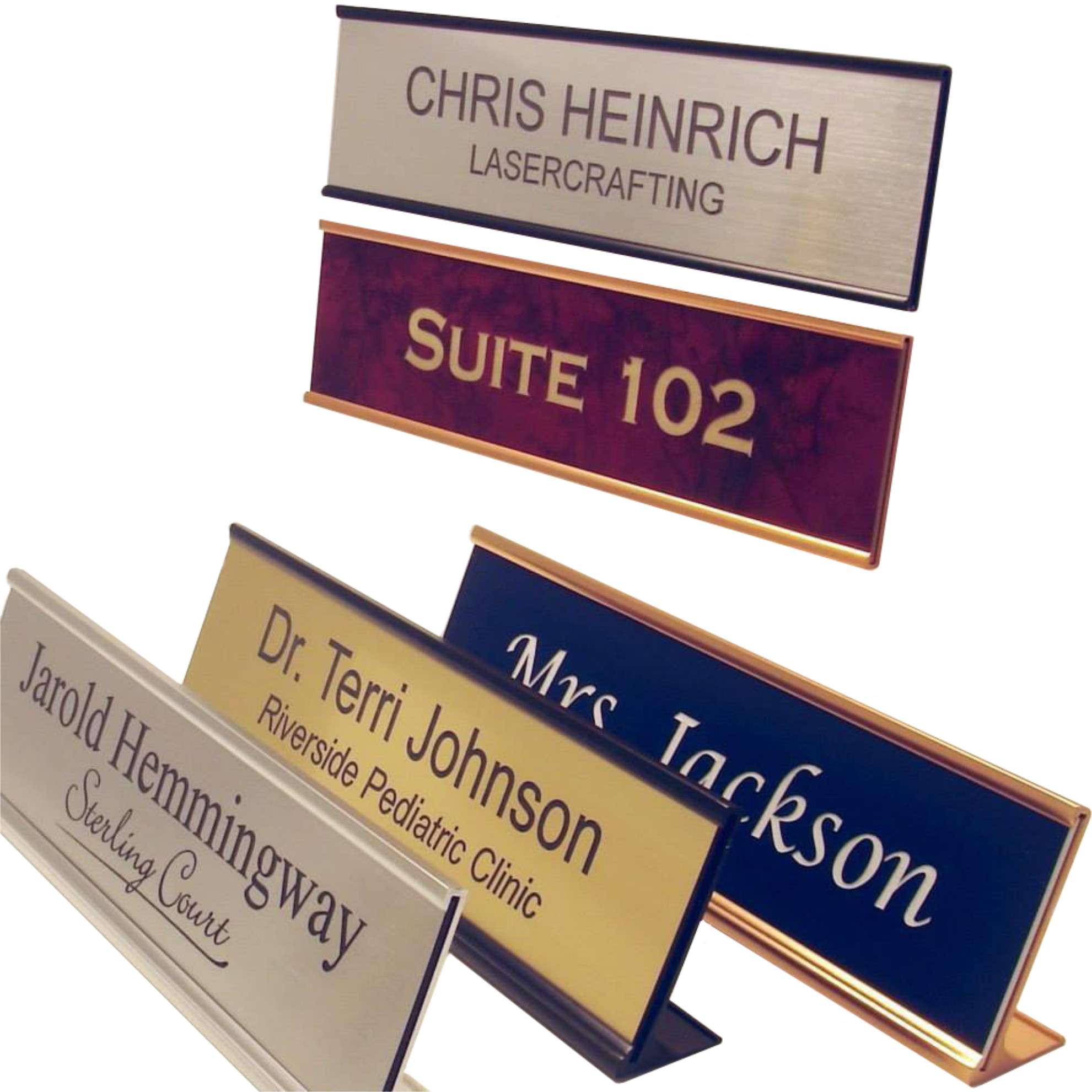 name plates with holders